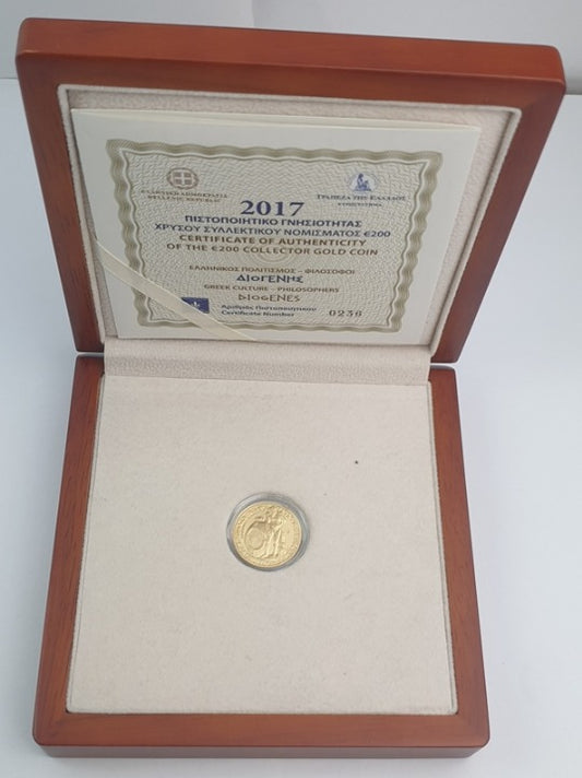 Grèce - 200 euros 2017, Diogène, épreuve en or