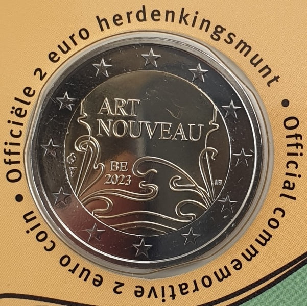 Belgique - 2 euros 2023, 130 ans d'Art nouveau - Écriture néerlandaise (carte-monnaie)
