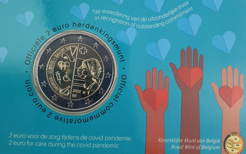 Belgique - 2 Euro 2022, Héros des soins de santé face à la COVID-19 (carte à pièces)