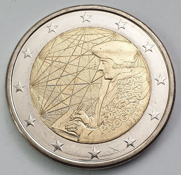 Malte - 2 euros 2022, 35 ans du programme Erasmus, non circulé