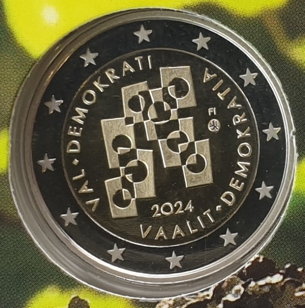 Finlande - 2 Euro 2024, Élections et démocratie, PREUVE