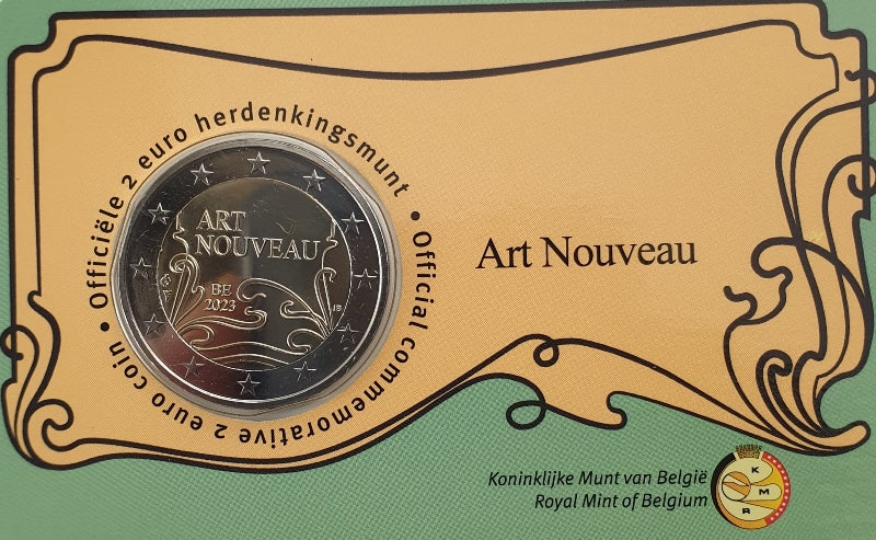 Belgique - 2 euros 2023, 130 ans d'Art nouveau - Écriture néerlandaise (carte-monnaie)