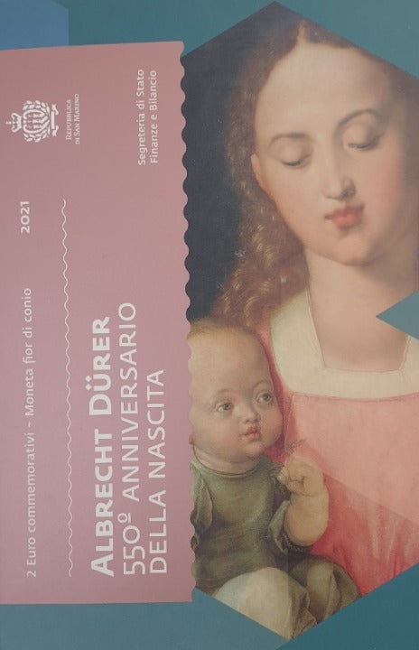 Saint-Marin - 2 euros 2021, 550 ans depuis sa naissance, (Carte à pièces)