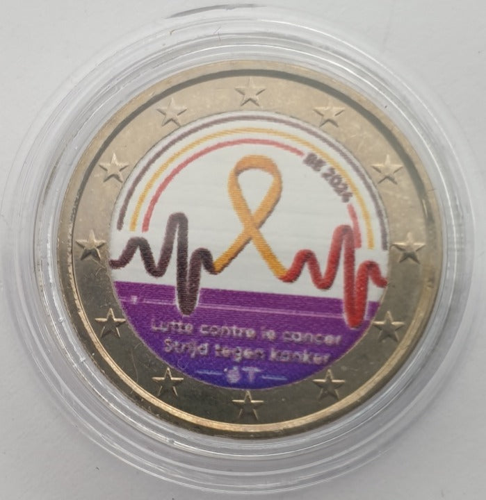 Belgique - 2 Euro 2024, Lutte contre le cancer en Belgique, Couleur