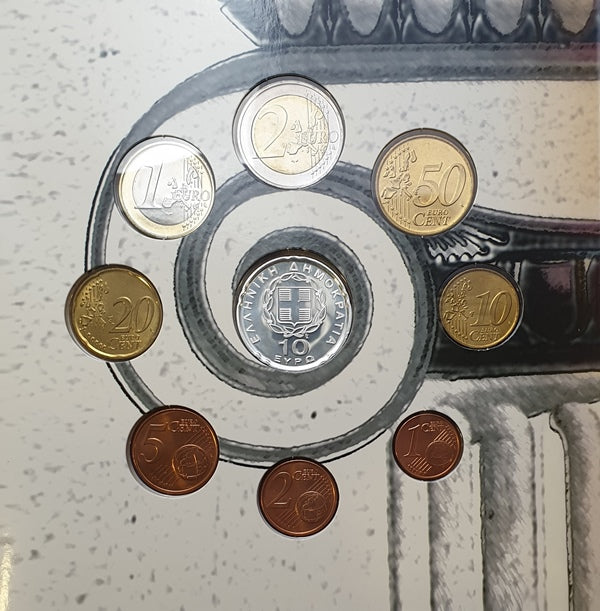 Série Euro - Grèce 2003 + Pièce en argent