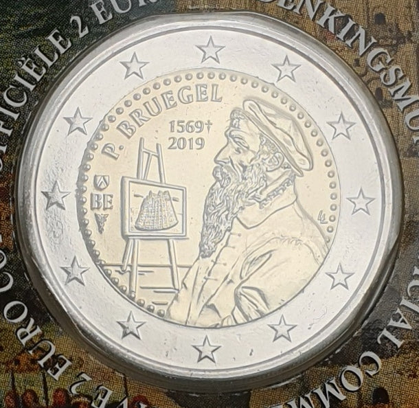 Belgique - 2 Euro 2019, Pieter Bruegel, (Coin Card)