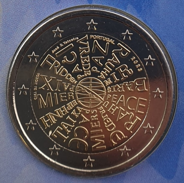 Portugal - 2 Euros 2023, Paix entre les peuples, (Carte à pièces)