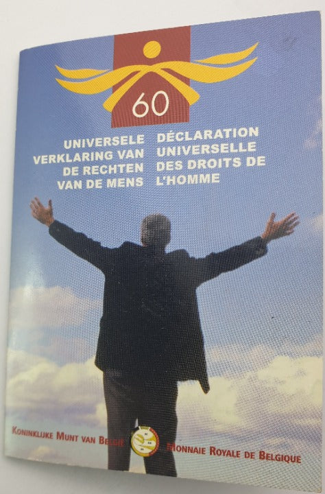 Belgique - Pièce de 2 euros 2008, 60e anniversaire de la Déclaration universelle des droits de l'homme, Carte commémorative
