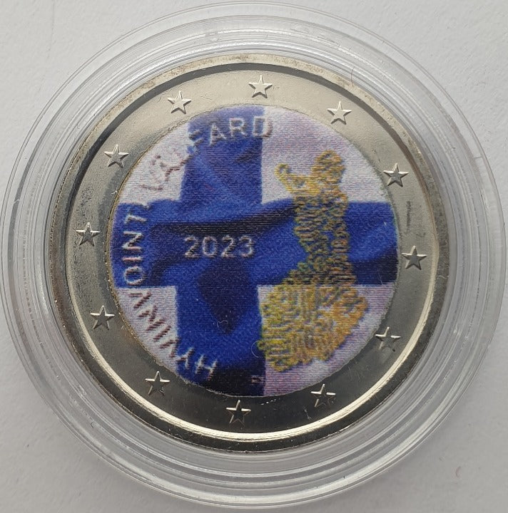 Finlande - 2 Euro 2023, Services sociaux et de santé comme garanties du bien-être des citoyens, Couleur