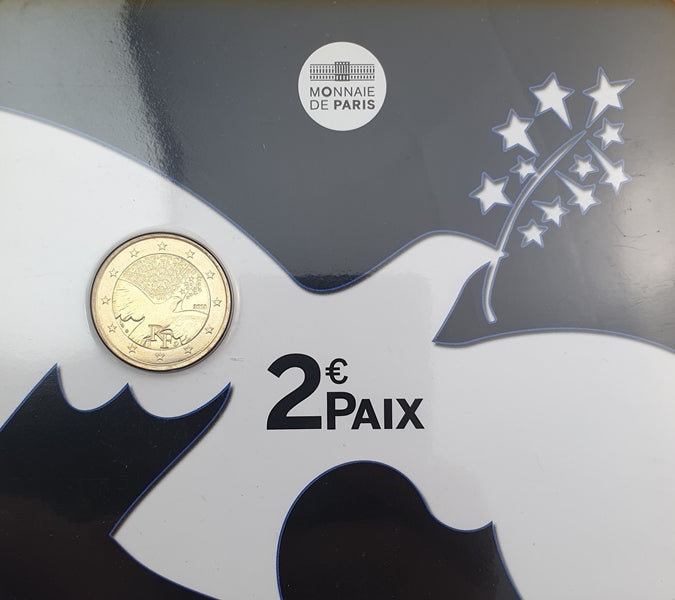 France - 2 euros 2015, 70 ans de paix en Europe (carte-pièce)