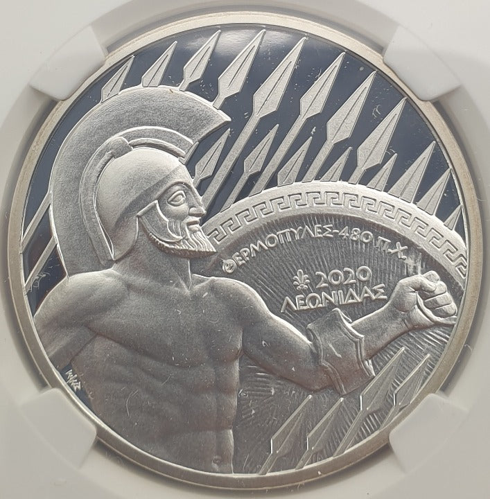 Grèce - 10 Euros 2020 (PF 69 ULTRA CAMEO), Thermopyles, Argent Éclat