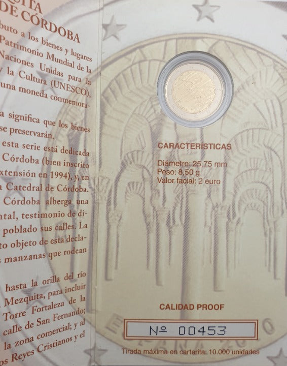 Espagne - 2 Euro 2010, Cathédrale de Cordoue, Preuve