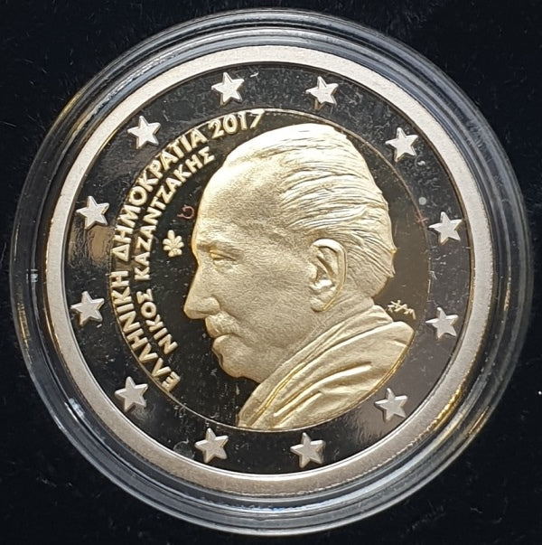 Grèce - 2 Euro 2017, 60 ans de mémoire Nikos Kazantzakis, PREOF