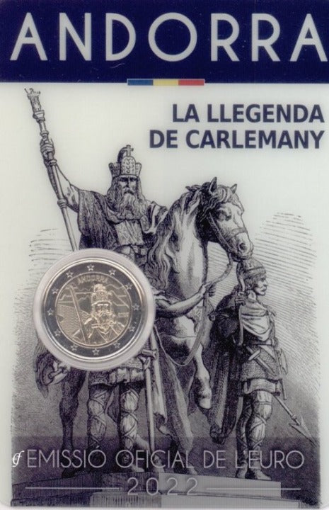 Andorre - 2 euros 2022, Charlemagne, (Carte à pièces)