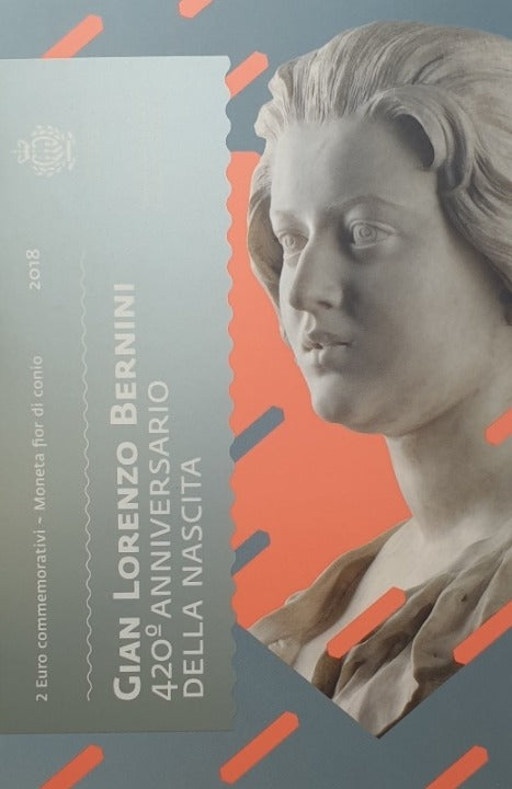 Saint-Marin - 2 Euro 2018, Gian Lorenzo Bernini, (Coin Card)
