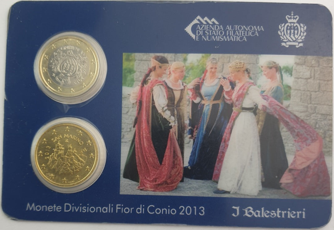 Lot de 2 pièces (1 euro, 50 leptos) 2013, Saint-Marin