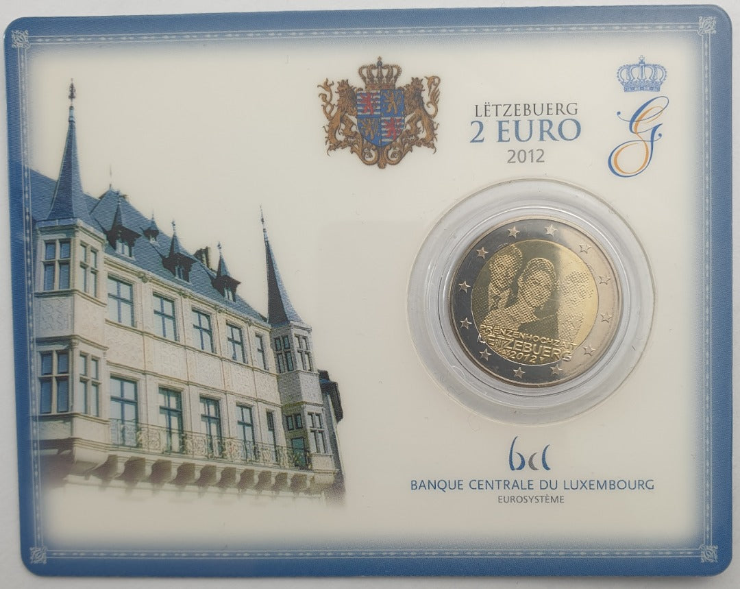 Luxembourg - 2 euros 2012, Mariage royal d'Henri Ier, (Carte-pièce)