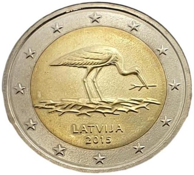 Lettonie - 2 euros 2015 B, non circulée
