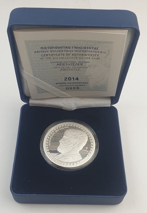 Grèce - 10 euros 2014, Aristote, Argent Belle Épreuve