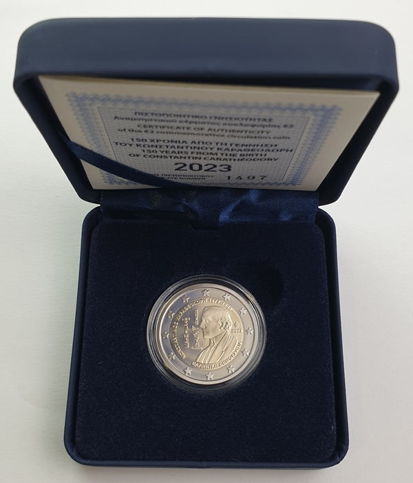 Grèce - 2 euros 2023, 150e anniversaire de la naissance de Constantin Carathéodore, ÉPREUVE