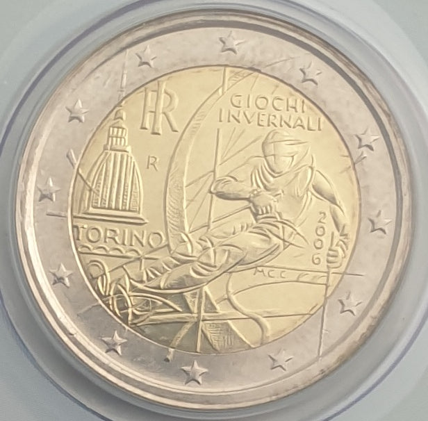 Italie - 2 euros 2006, Jeux olympiques d'hiver de Turin, Carte à pièces