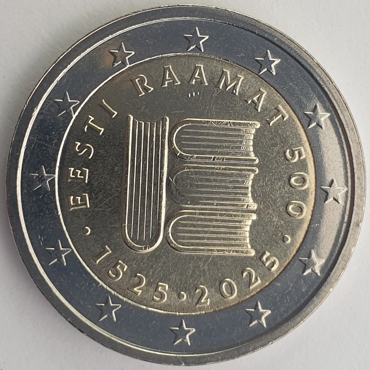 Estonie - 2 euros 2025, 500 ans de livres estoniens, non circulé
