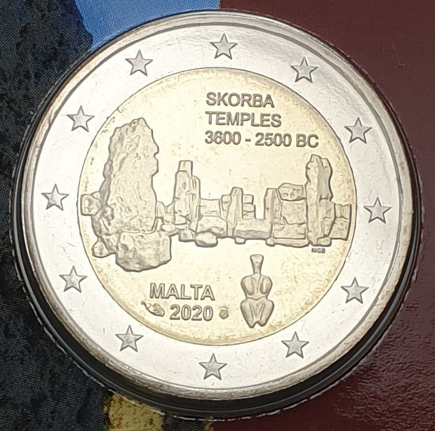 Malte - 2 Euro 2020, Temples de Skorba, (Coin Card)