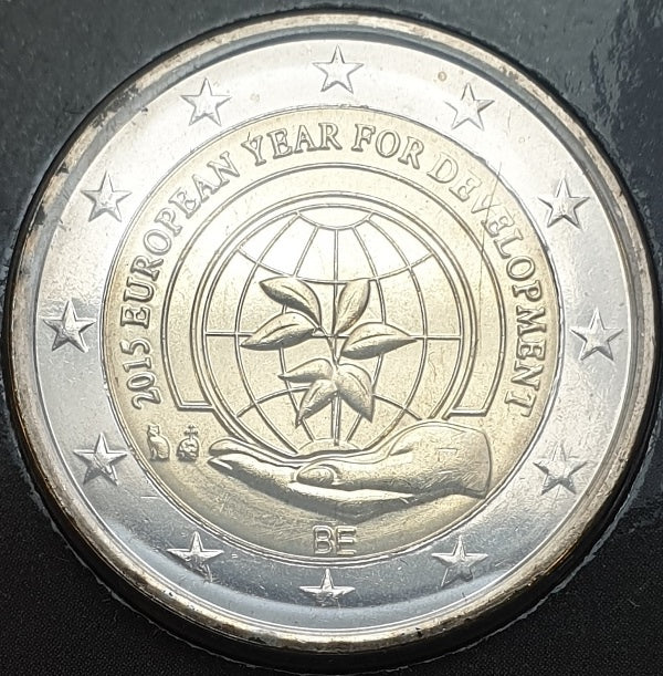 Belgique - 2 euros 2015, Année européenne de la croissance (carte à pièces)