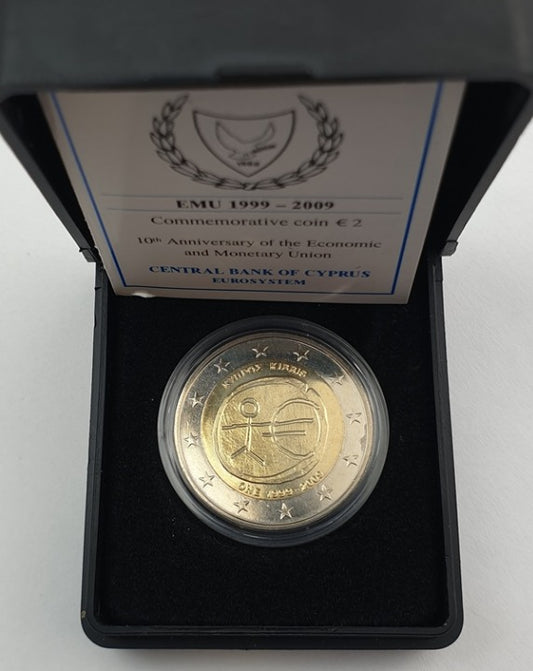 Chypre - 2 euros 2009, 10e anniversaire de l'Union économique et monétaire, épreuve