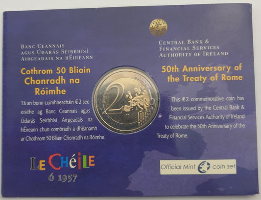 Irlande - Pièce de 2 euros 2007, 50e anniversaire du traité de Rome, Carte commémorative