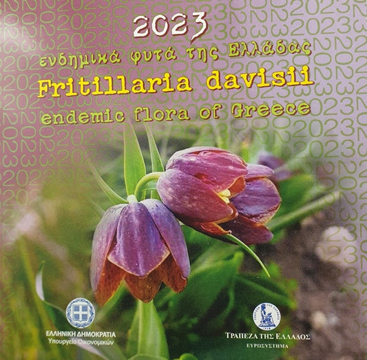 Grèce - 5 euros 2023, Plantes endémiques de Grèce, Argent, ÉPREUVE (Blister)