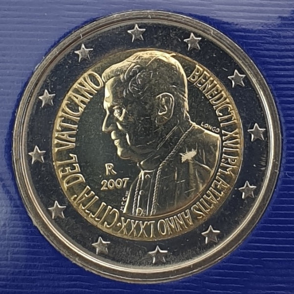 Vatican - 2 euros 2007, 80e anniversaire de Sa Sainteté Benoît XVI (carte-pièce)