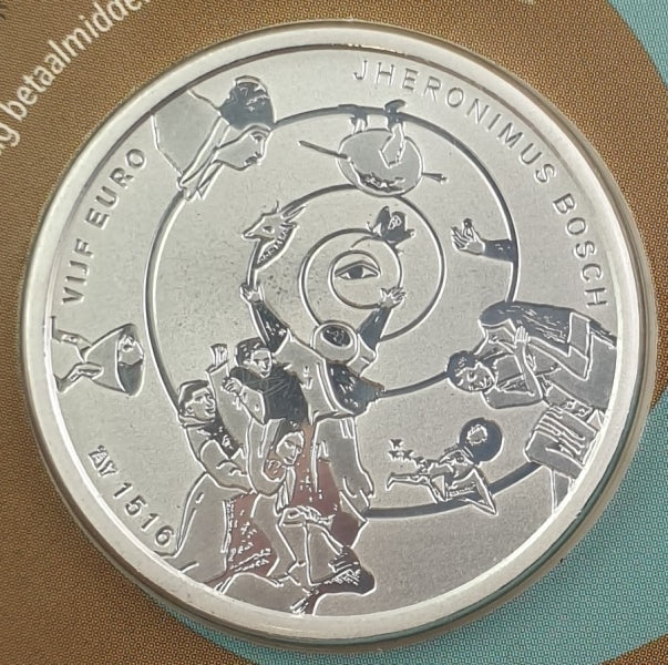 Pays-Bas - 5 euros 2016, 500 ans de Jérôme Bosch (carte-monnaie)