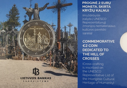 Lituanie - 2 Euro 2020, La Colline des Croix, (Carte à pièces)