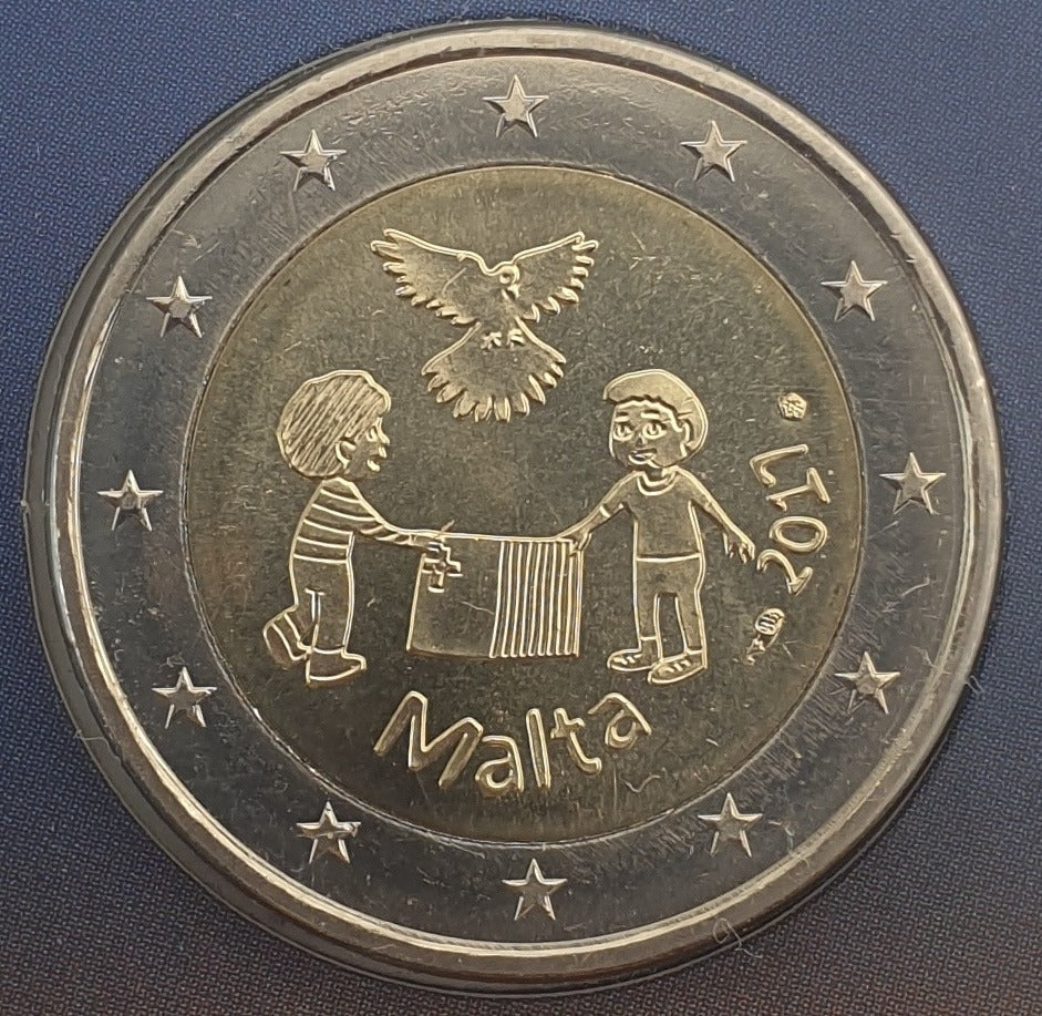 Malte - 2 euros 2017, La Paix, (Carte à pièces)