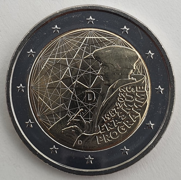 Allemagne - 2 euros 2022 D, 35 ans du programme Erasmus, non circulé
