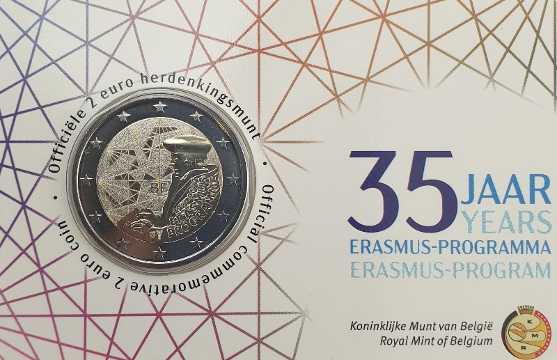 Belgique - 2 euros 2022, 35 ans du programme Erasmus, BU (Carte à pièces)