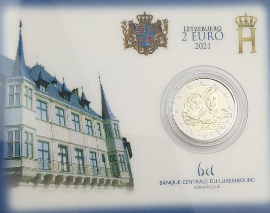 Luxembourg - 2 Euro 2021 C, BU, (Coin Card)