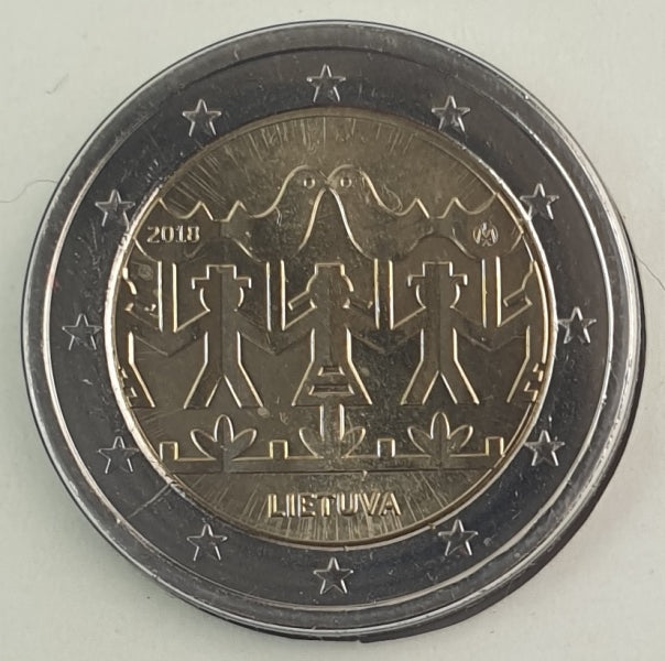 Lituanie - 2 Euro 2018, Festival de la chanson et de la danse (carte à pièces)