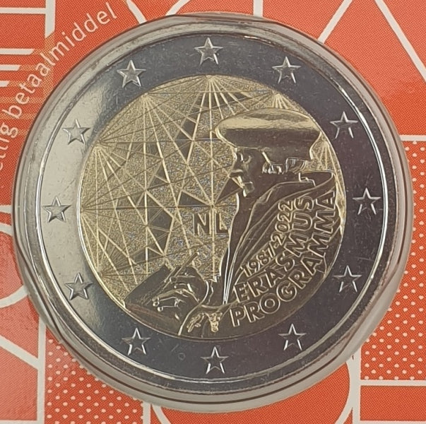 Pays-Bas - 2 euros 2022, 35 ans du programme Erasmus, BU (Carte à pièces)