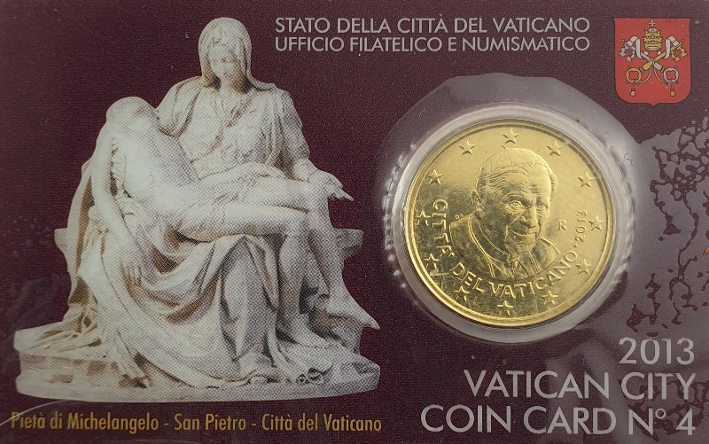 Vatican - 50 centimes 2013, Pape Benoît XVI, (Carte de monnaie)