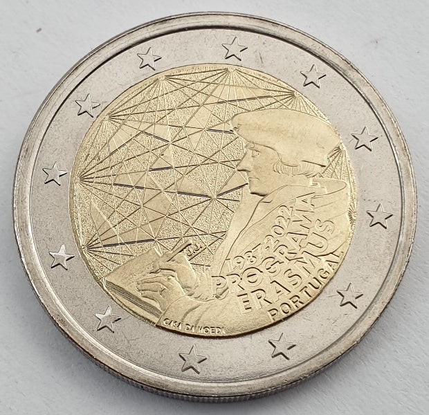Portugal - 2 euros 2022, 35 ans du programme Erasmus, non circulé