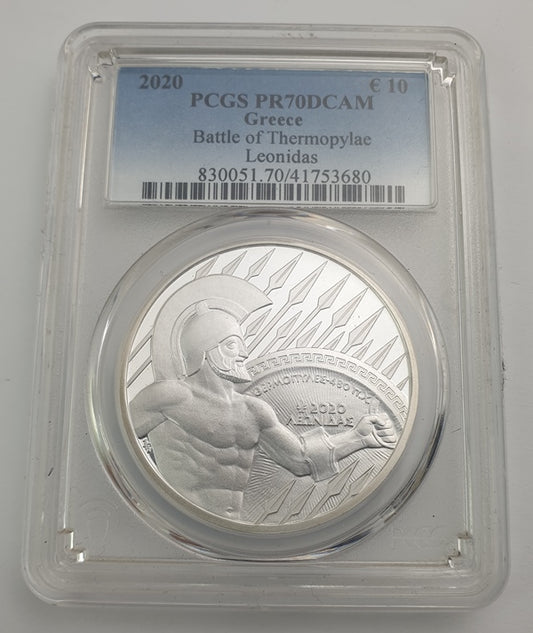 Grèce - 10 euros 2020 (PR 70 DCAM), Thermopyles, Épreuve en argent