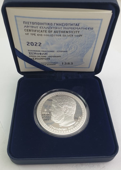 Grèce - 10 euros 2022, Xénophon, Belle Épreuve en argent