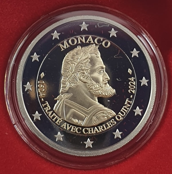 Monaco - 2 euros 2024, 500 ans du traité avec Charles Quint, soyez-en la preuve