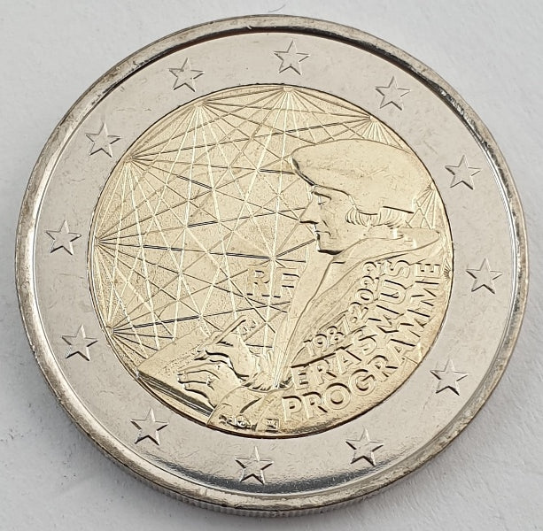 France - 2 euros 2022, 35 ans du programme Erasmus, non circulé