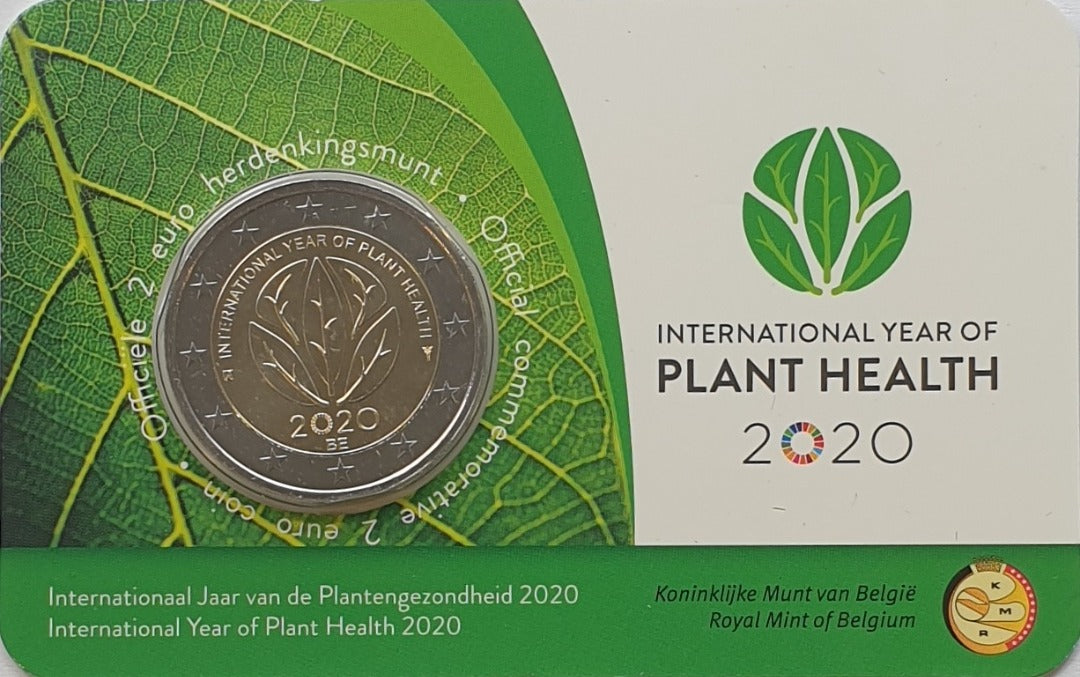 Belgique - 2 euros 2020, Année internationale de la santé des végétaux (carte à pièces)
