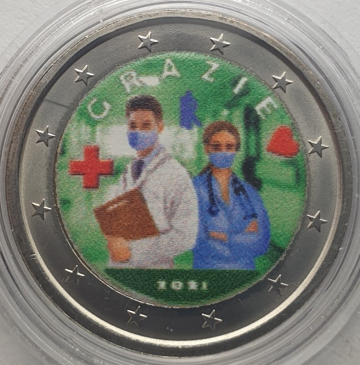 Italie - 2 euros 2021 B, couleur, non circulée