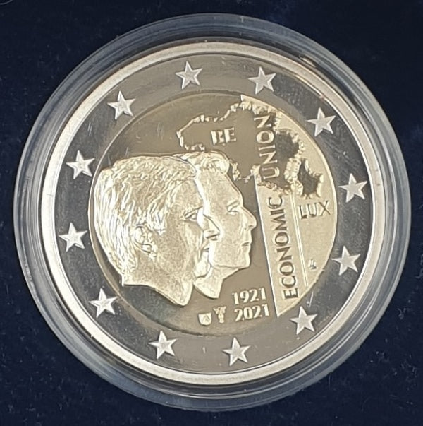 Belgique - 2 euros 2021, Union économique, PREUVE
