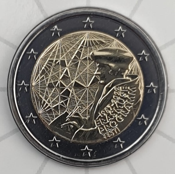 Estonie - 2 euros 2022, 35 ans du programme Erasmus, BU (Carte à pièces)